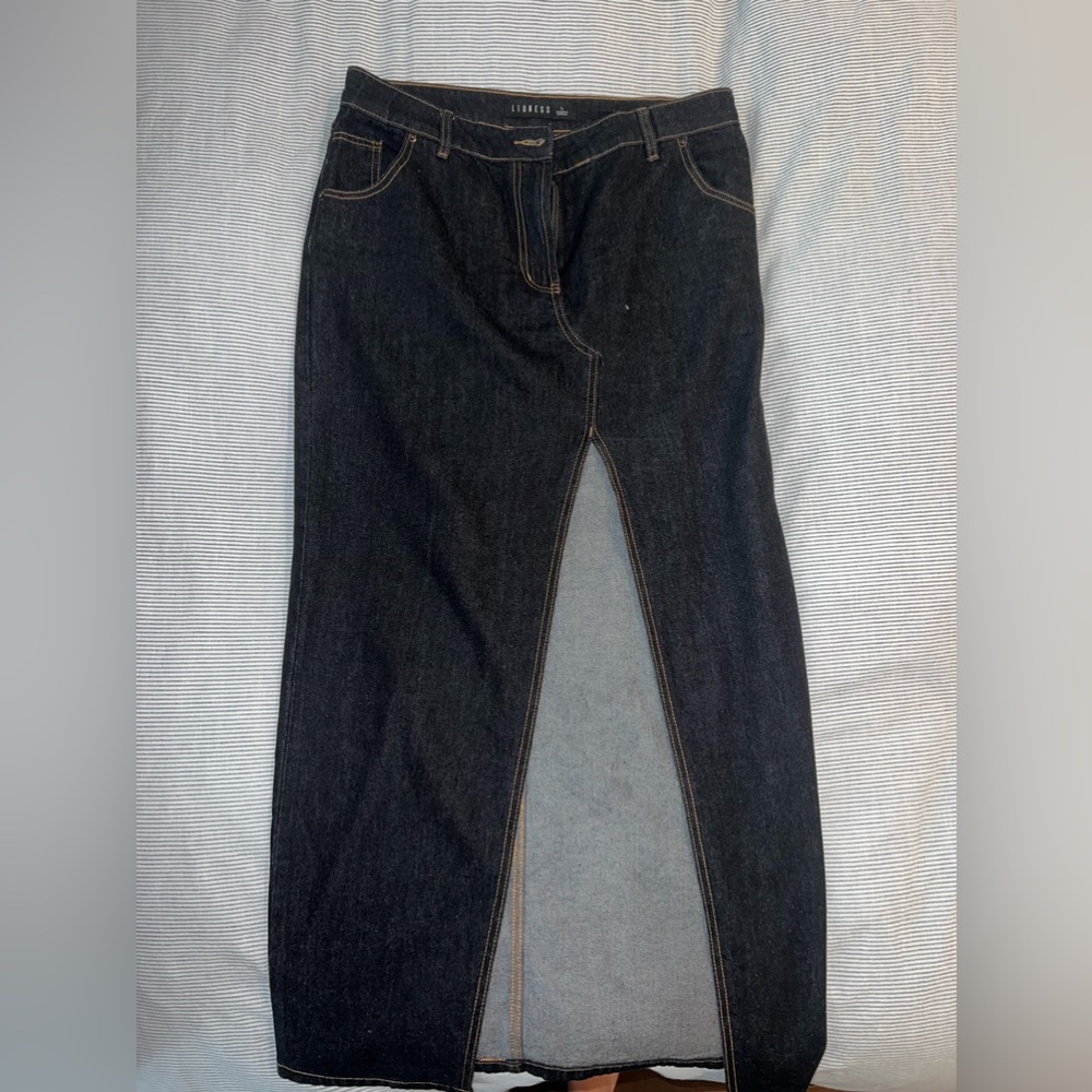 LIONESS- dark denim long skirt